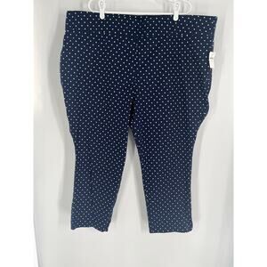 OLD NAVY women's NWT pull on pants size 28 PLUS blue polka dots stretch highrise